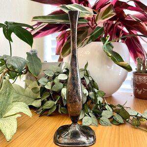 Bellini Antique Silver Plated Bud Vase Made in Brazil